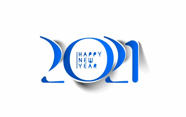 Happy New Year 2021 Text Typography Design Banner Poster Vector — 스톡 벡터