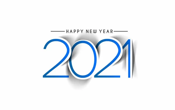 Šťastný Nový Rok 2021 Textová Typografie Design Plakát Vektorová Ilustrace — Stockový vektor
