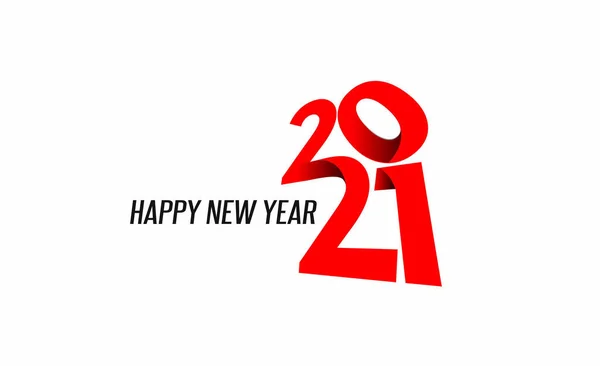 Happy New Year 2021 Text Typography Design Banner Poster Vector — 스톡 벡터