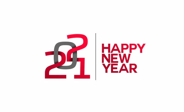 Feliz Año Nuevo 2021 Texto Tipografía Diseño Banner Poster Vector — Archivo Imágenes Vectoriales