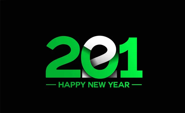 Happy New Year 2021 Text Typography Design バナーポスター ベクターイラスト — ストックベクタ