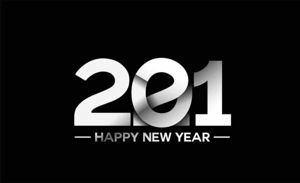 Šťastný Nový Rok 2021 Textová Typografie Design Plakát Vektorová Ilustrace — Stockový vektor