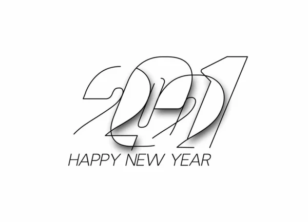 Feliz Año Nuevo 2021 Texto Tipografía Diseño Banner Poster Vector — Archivo Imágenes Vectoriales