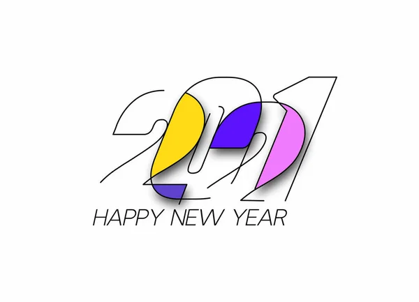 Feliz Año Nuevo 2021 Texto Tipografía Diseño Banner Poster Vector — Archivo Imágenes Vectoriales