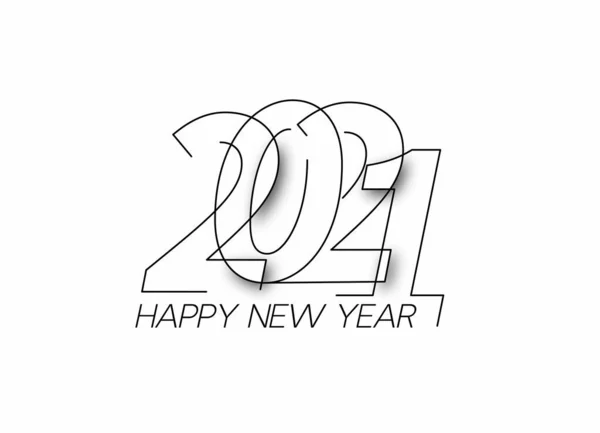 Happy New Year 2021 Text Typography Design Banner Poster Vector — 스톡 벡터