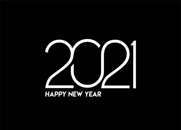 Feliz Año Nuevo 2021 Texto Tipografía Diseño Banner Poster Vector — Archivo Imágenes Vectoriales