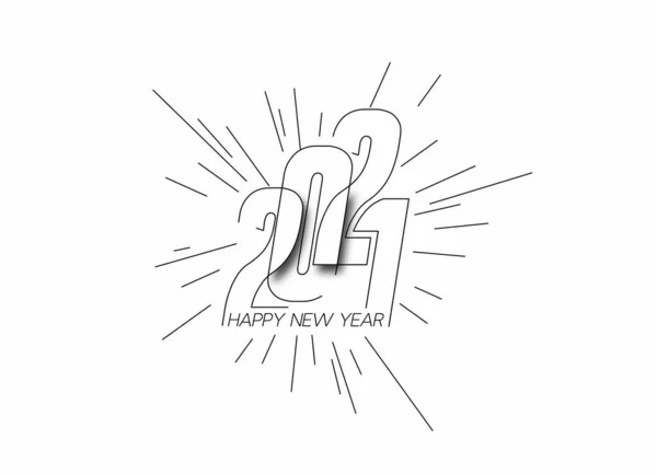 Happy New Year 2021 Text Typography Design Banner Poster Vector — 스톡 벡터