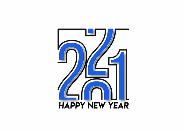 新年快乐2021年文字字体设计横幅招贴画 矢量图解 — 图库矢量图片