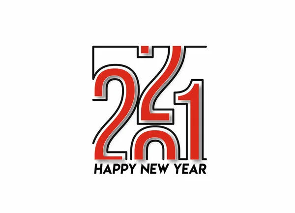 Feliz Año Nuevo 2021 Texto Tipografía Diseño Banner Poster Vector — Archivo Imágenes Vectoriales