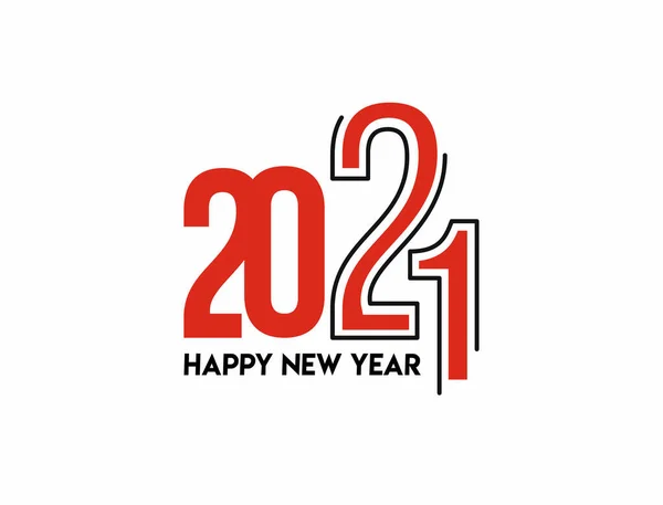Mutlu Yıllar 2021 Metin Tasarım Paterni Vektör Illüstrasyonu — Stok Vektör