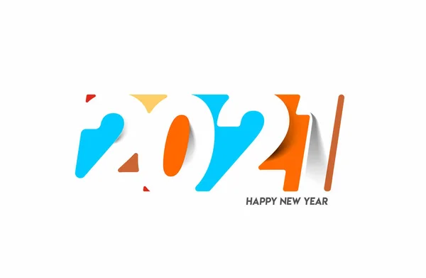 Happy New Year 2021 Text Typography Design Patter Vector Illustration — 스톡 벡터