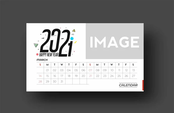 Feliz Año Nuevo 2021 Calendario Año Nuevo Elementos Diseño Navideño — Archivo Imágenes Vectoriales