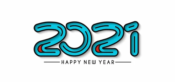 Feliz Ano Novo 2021 Texto Tipografia Design Patter Ilustração Vetorial — Vetor de Stock