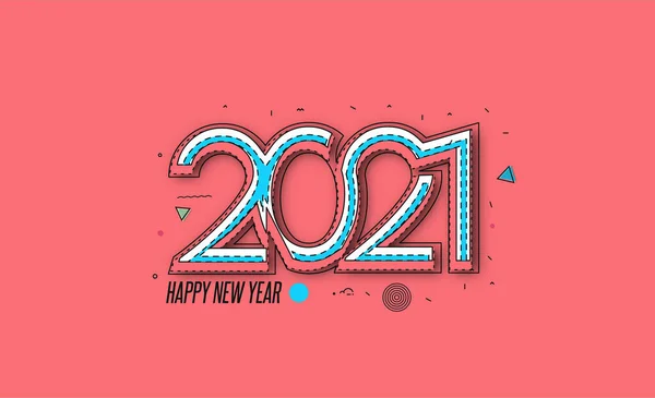 Feliz Año Nuevo 2021 Texto Tipografía Diseño Patter Vector Ilustración — Vector de stock