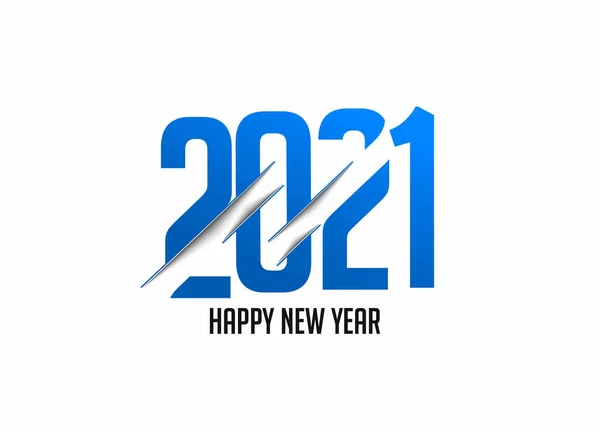 Happy New Year 2021 Text Typography Design Patter Vector Illustration — 스톡 벡터