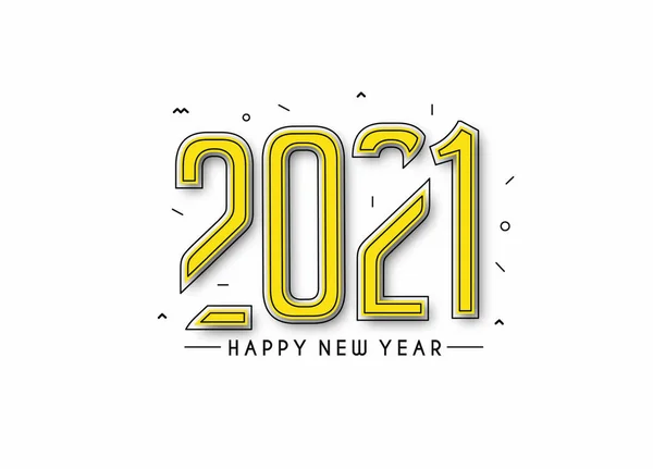 Mutlu Yıllar 2021 Metin Tasarım Paterni Vektör Illüstrasyonu — Stok Vektör