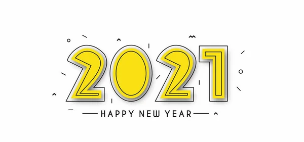 Happy New Year 2021 Text Typography Design Patter Vector Illustration — 스톡 벡터