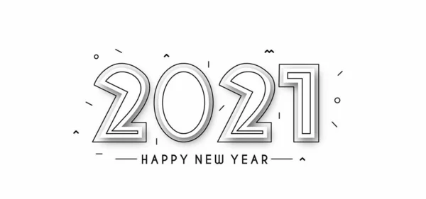 Happy New Year 2021 Text Typography Design Patter Vector Illustration — Stock Vector