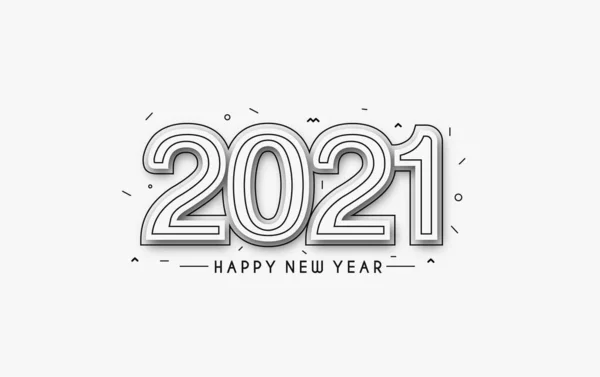 Felice Anno Nuovo 2021 Testo Tipografia Design Patter Illustrazione Vettoriale — Vettoriale Stock