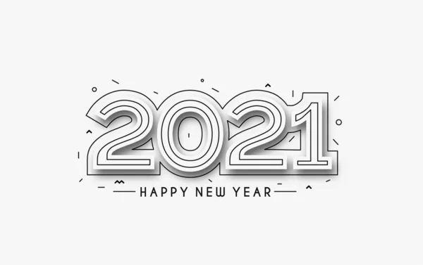 Bonne Année 2021 Typographie Texte Design Patter Illustration Vectorielle — Image vectorielle