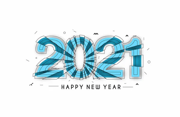 Happy New Year 2021 Text Typography Design Patter Vector Illustration — Stock Vector