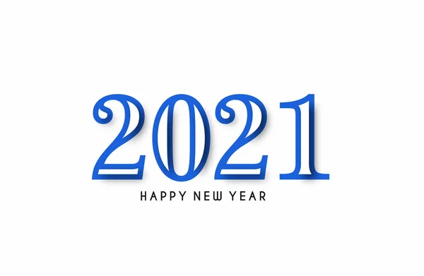 Happy New Year 2021 Text Typography Design Patter Vector Illustration — 스톡 벡터