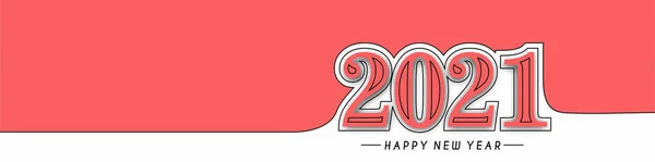 Gelukkig Nieuwjaar 2021 Tekst Typografie Ontwerp Patter Vector Illustratie — Stockvector