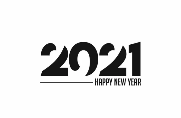 Happy New Year 2021 Text Typography Design Patter Vector Illustration — 스톡 벡터