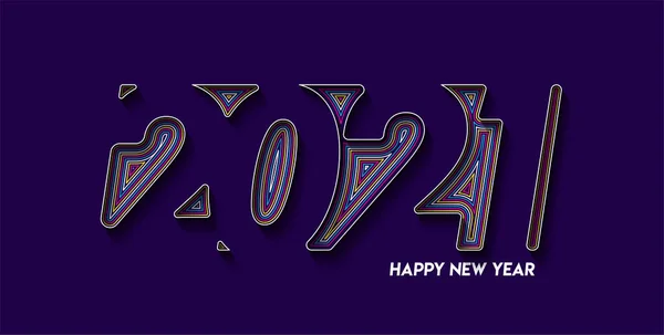 Šťastný Nový Rok 2021 Text Typografie Design Vzor Vektorové Ilustrace — Stockový vektor