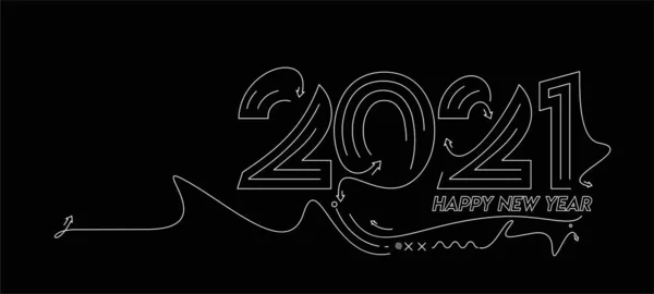 Καλή Χρονιά 2021 Text Typography Design Patter Διανυσματική Απεικόνιση — Διανυσματικό Αρχείο