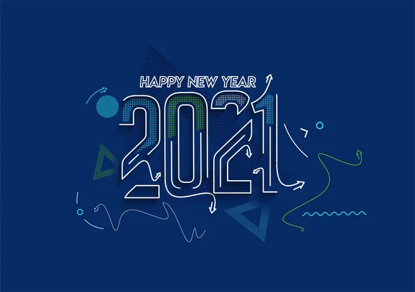 Bonne Année 2021 Typographie Texte Design Patter Illustration Vectorielle — Image vectorielle