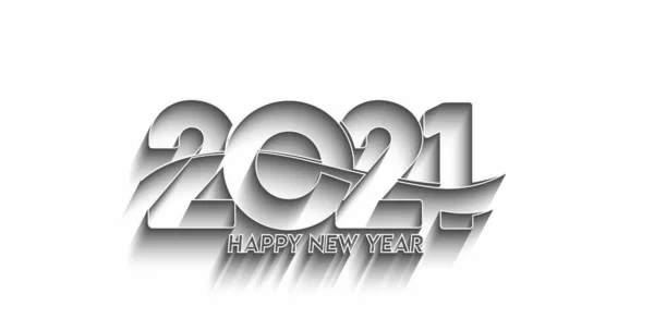 Happy New Year 2021 Text Typography Design Patter Vector Illustration — Stock Vector