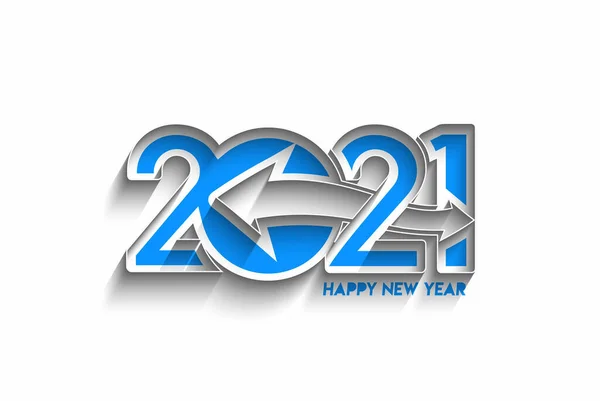 Felice Anno Nuovo 2021 Testo Tipografia Design Patter Illustrazione Vettoriale — Vettoriale Stock