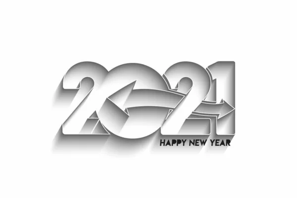 Happy New Year 2021 Text Typography Design Patter Vector Illustration — Stock Vector