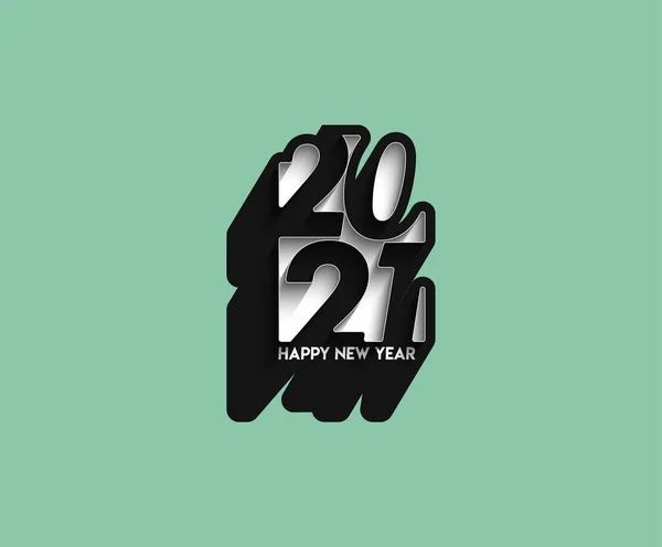 Feliz Año Nuevo 2021 Texto Tipografía Diseño Patter Vector Ilustración — Archivo Imágenes Vectoriales