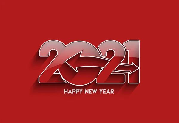 Happy New Year 2021 Text Typography Design Patter Vector Illustration — Stock Vector