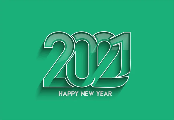 Frohes Neues Jahr 2021 Text Typografie Design Patter Vektorillustration — Stockvektor