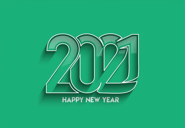 Happy New Year 2021 Text Typography Design Patter Vector Illustration — 스톡 벡터