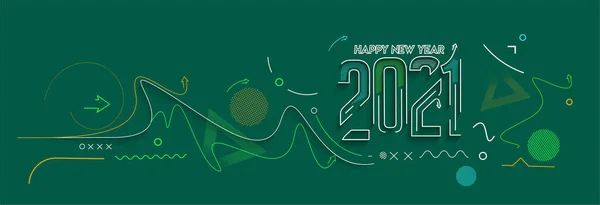 Happy New Year 2021 Text Typography Design Patter Vector Illustration — Stock Vector