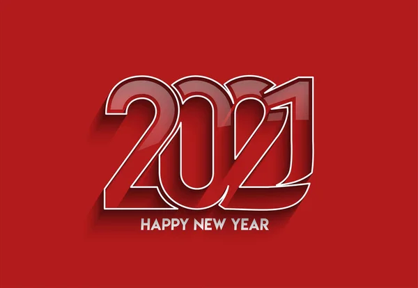 Happy New Year 2021 Text Typography Design Patter Vector Illustration — 스톡 벡터