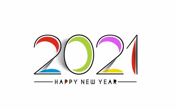 Felice Anno Nuovo 2021 Testo Tipografia Design Patter Illustrazione Vettoriale — Vettoriale Stock