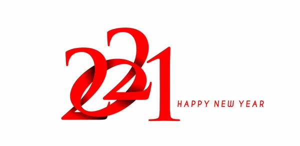 Happy New Year 2021 Text Typography Design Patter Vector Illustration — 스톡 벡터