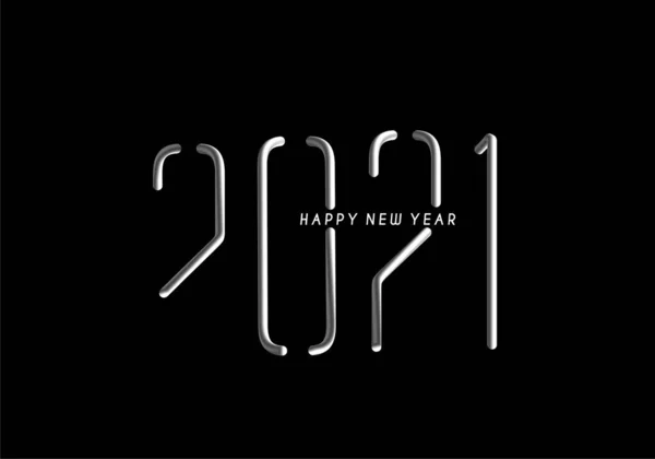 Happy New Year 2021 Text Typography Design Patter Vector Illustration — 스톡 벡터