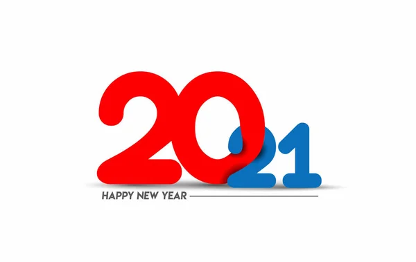 Happy New Year 2021 Text Typography Design Patter Vector Illustration — 스톡 벡터