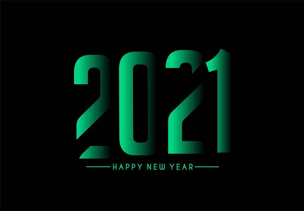 Abstrakt Happy New Year 2021 Text Typografie Design Vzor Vektorové — Stockový vektor