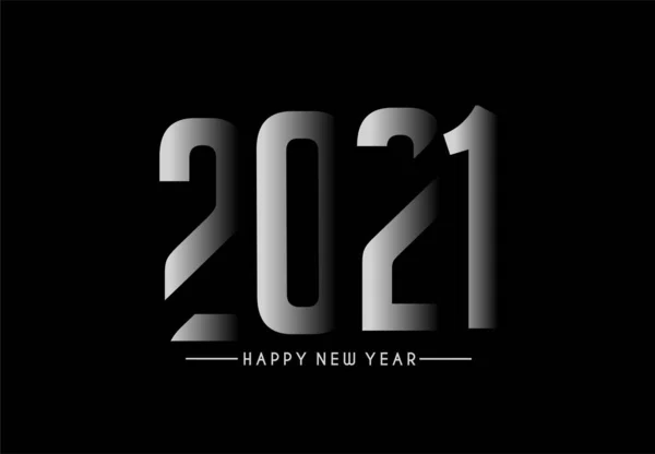 Happy New Year 2021 Text Typography Design Patter Vector Illustration — 스톡 벡터