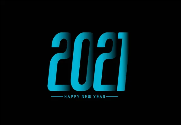 Happy New Year 2021 Text Typography Design Patter Vector Illustration — 스톡 벡터