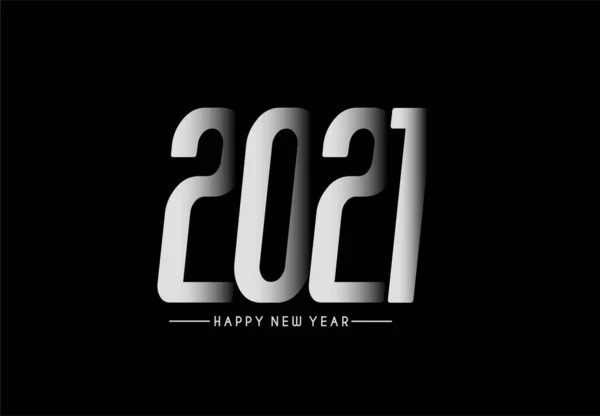 Abstrakt Happy New Year 2021 Text Typografie Design Vzor Vektorové — Stockový vektor