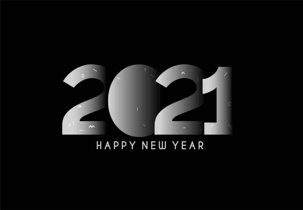 Happy New Year 2021 Text Typography Design Patter Vector Illustration — 스톡 벡터