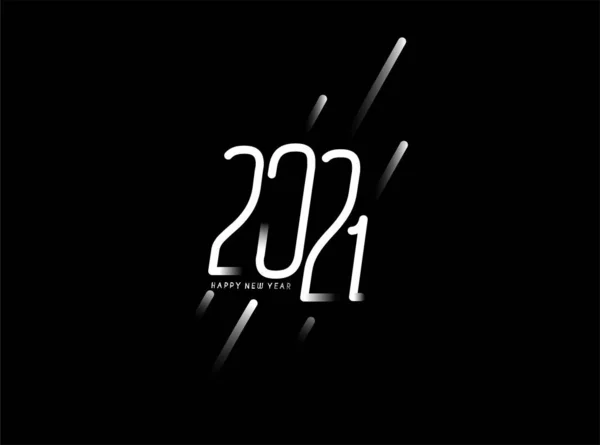 Abstrakt Happy New Year 2021 Text Typografie Design Vzor Vektorové — Stockový vektor